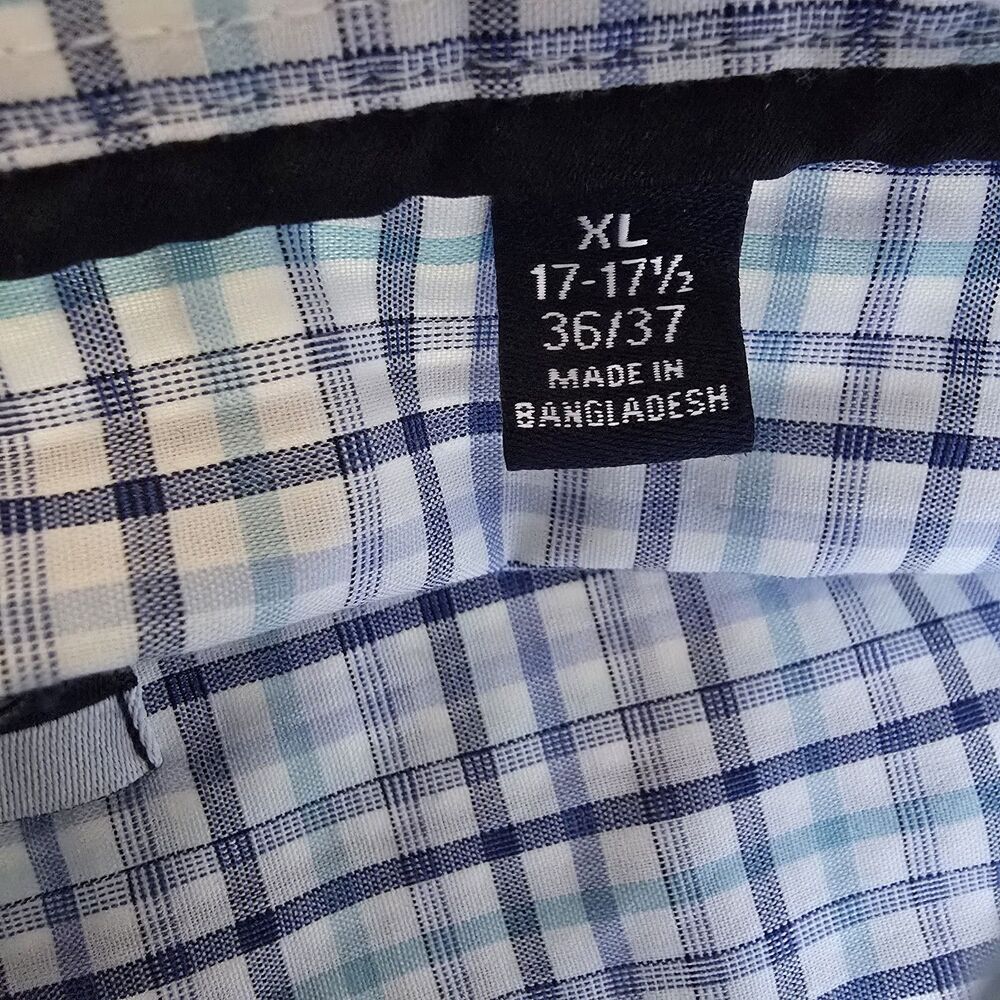 IZOD Men's Easy Care Regular Fit Long Sleeve, 17-17.5 36-37 Check Plaid Nice! - Picture 8 of 9